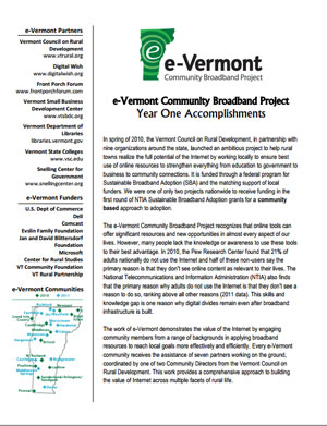 e-Vermont Year One Summary