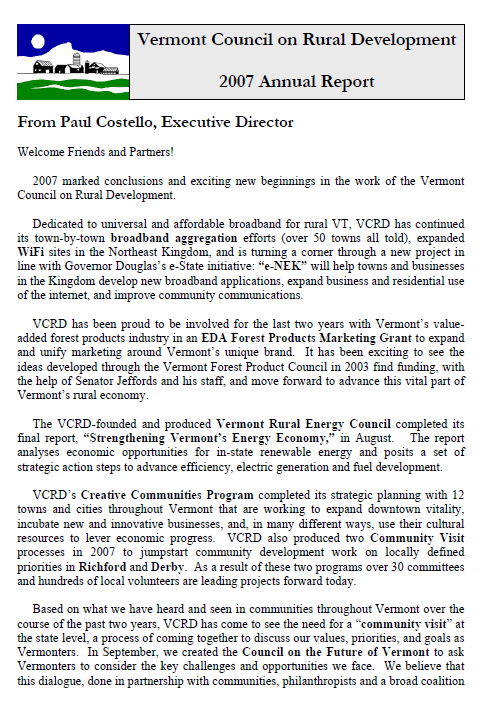 VCRD 2007 Annual Report VCRD 2007 Annual Report