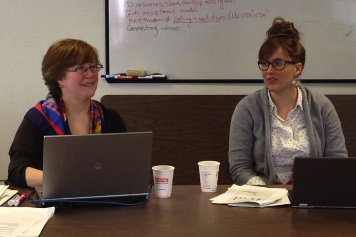 Tess Gauthier and Christine Friese discuss digital literacy Tess Gauthier and Christine Friese discuss digital literacy