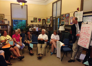 Ted Brady at the Vergennes River Walk discussion