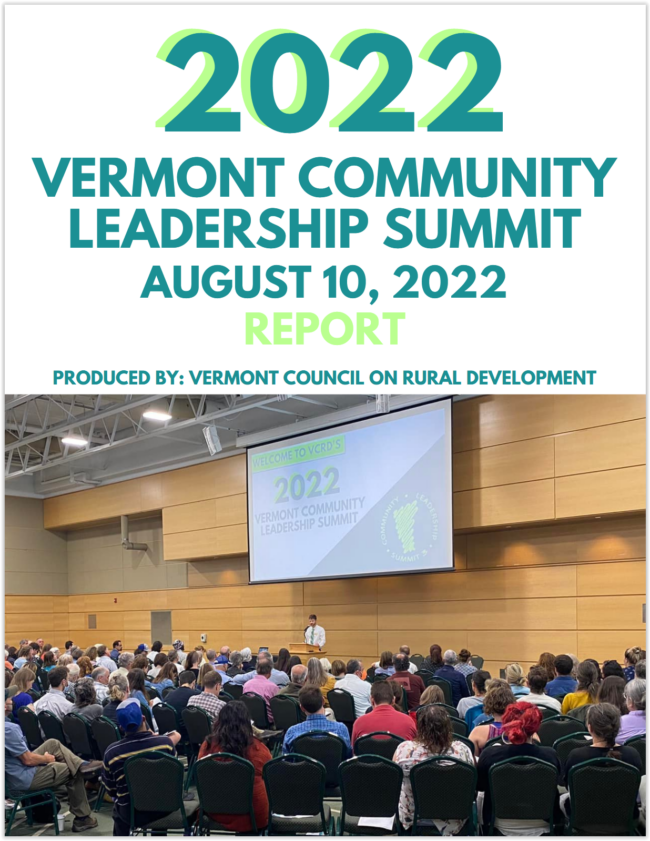 2022 Vermont Community Leadership Summit Report Cover
