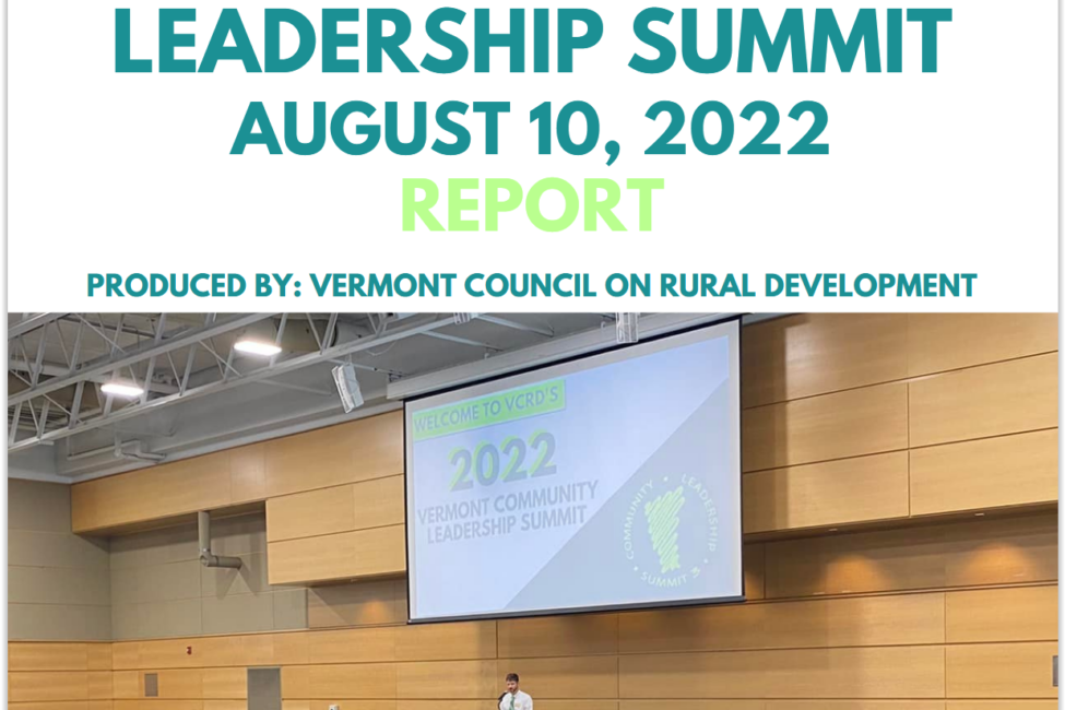 2022SummitReportCover 2022 Vermont Community Leadership Summit Report Cover