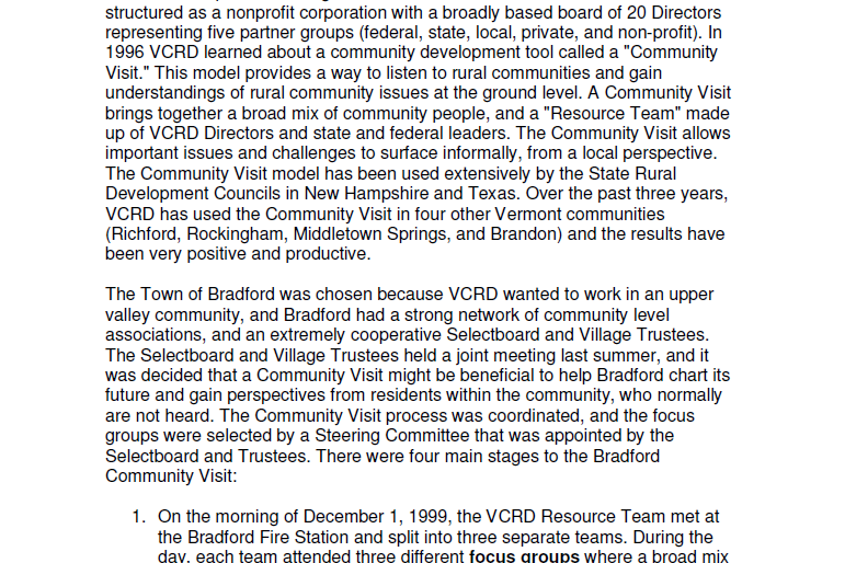 Bradford Action Report 2002