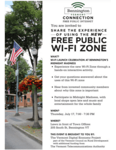 Bennington To Launch New Wi-Fi Zone at "Midnight Madness"